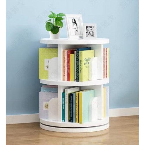 2 Tier 360° Rotating Stackable Shelves Bookshelf Organizer (White) - Intexca - Toytexx 2 Tier 360° Rotating Stackable Shelves Bookshelf Organizer (White) - Intexca - Toytexx